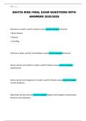 DAVITA RISE FINAL EXAM QUESTIONS WITH ANSWERS 2025&sol;2026