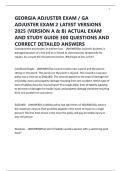 GEORGIA ADJUSTER EXAM &sol; GA ADJUSTER EXAM 2 LATEST VERSIONS 2025 &lpar;VERSION A & B&rpar; ACTUAL EXAM AND STUDY GUIDE 300 QUESTIONS AND CORRECT DETAILED ANSWERS