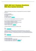 HSES 480 Unit 2 Quizzes Questions With New Update Solutions