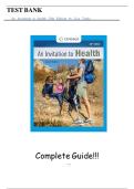 An Invitation to Health &lpar;20th Edition&comma; Lisa Tunks&rpar; Complete Test Bank for All Chapters