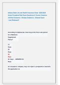 Indiana State Life and Health Insurance Exam  2025&sol;2026  Actual Complete Real Exam Questions & Correct Answers  &lpar;Verified Answers&rpar; &vert; Already Graded A&plus; &vert; Newest Exam                           &sol; Just Released&excl;&excl; 