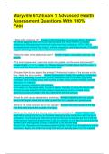 Maryville 612 Exam 1 Advanced Health Assessment Questions With 100&percnt; Pass