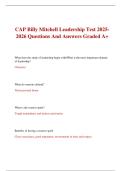 CAP Billy Mitchell Leadership Test 2025-2026 Questions And Answers Graded A&plus;