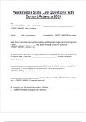 Washington State Law Questions with Correct Answers 2025