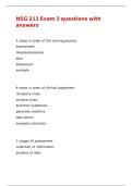 NSG 211 Exam 2 questions with answers&comma;