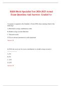 H&R Block Specialist Test 2024-2025 Actual Exam Questions And Answers  Graded A&plus;