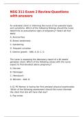 NSG 311 Exam 2 Review Questions with answers