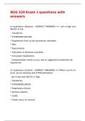 NSG 320 Exam 1 questions with answers