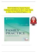 Test Bank For Family Practice Guidelines 6th Edition by Jill C&period; Cash&semi; Cheryl A&period; Glass&semi; &lrm;Jenny Mullen&comma; All Chapters 1-23&comma; A&plus; guide&period;