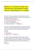 HESI Level 1 Exam & Practice Test &ndash; 350 Questions with Detailed Verified Answers and Rationales &lpar;A&plus; Graded&rpar;