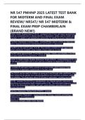 NR 547 PMHNP 2025 LATEST TEST BANK  FOR MIDTERM AND FINAL EXAM  REVIEW&sol; NR547&sol; NR 547 MIDTERM &  FINAL EXAM PREP CHAMBERLAIN  &lpar;BRAND NEW&excl;&rpar;