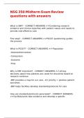NSG 350 Midterm Exam Review questions with answers&comma;