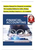 Solutions Manual for Financial Accounting 7th Canadian Edition by Libby&comma; Hodge&comma; Kanaan&comma; Sterling &lpar;All Chapters&comma; 100&percnt; Original Verified&comma; A&plus; Grade&rpar;