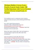 Michigan Builders License Exam &ndash; Practice Exam & Study Guide &vert; 500 Verified Questions with Correct Detailed Answers &lpar;Newest Actual Exam&comma; A&plus; Graded&rpar;