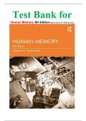 Test Bank for Human Memory 5th Edition by Gabriel A. Radvansky isbn-9781032792101