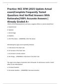 Practice&colon; NCC EFM &vert;2025 Update Actual exam&vert;Complete Frequently Tested Questions And Verified Answers With Rationales&vert;100&percnt; Accurate Answers &vert; Already Graded A&plus;