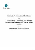 INSTRUCTOR&rsquo;S MANUAL & TEST BANK &mdash; Collaborating&comma; Consulting&comma; and Working in Teams for Students with Special Needs&comma; 8th Edition &mdash; Ann Knackendoffel&comma; Peggy Dettmer & Linda P&period; Thurston