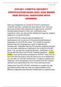 SY0-601&colon; COMPTIA SECURITY  CERTIFICATION EXAM 2025&sol; 2026 BRAND  NEW OFFICIAL QUESTIONS WITH  ANSWERS&period;