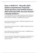Exam 3&colon; NURS 615 - Maryville &vert;2025 Update Comprehensive Frequently Tested Questions And Verified Answers With Rationales&vert;100&percnt; Accurate Answers &vert; Already Graded A&plus;