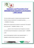 Hydraulics and Pneumatics Final &vert; 2025&sol;2026 Exam &vert; 50&plus; Solved Questions &vert; Filtration&comma; Air Compression&comma; Cylinder Control &vert; Engineering Course