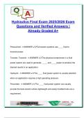 HYDRAULICS AND PNEUMATICS  EXAM COMPLETE PACKAGE DEAL