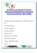 Intro to Nursing Final Study Guide &vert; 2025&sol;2026 Exam &vert; 100&plus; Key Concepts & Q&A &vert; Ethics&comma; Theory&comma; Cultural Competence