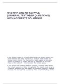 NAB NHA Line of Service &lpar;general test prep questions&rpar; with accurate solutions
