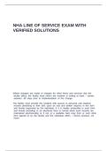 NHA LINE OF SERVICE EXAM WITH VERIFIED SOLUTIONS