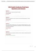 CSX Freight Conductor Final Exam  Questions and Answers