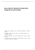 NHA LINE OF SERVICE EXAM WITH COMPLETE SOLUTIONS