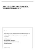 NSG 333 EXAM 3 QUESTIONS WITH COMPLETE SOLUTIONS&excl;&excl;