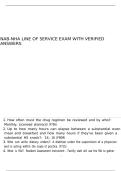 NAB-NHA line of service exam with verified answers