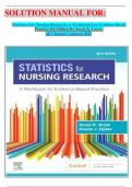 SOLUTION MANUAL FOR: Statistics For Nursing Research: A Workbook For Evidence-Based  Practice 4th Edition By Susan K. Grove, All Chapters Updated 2025
