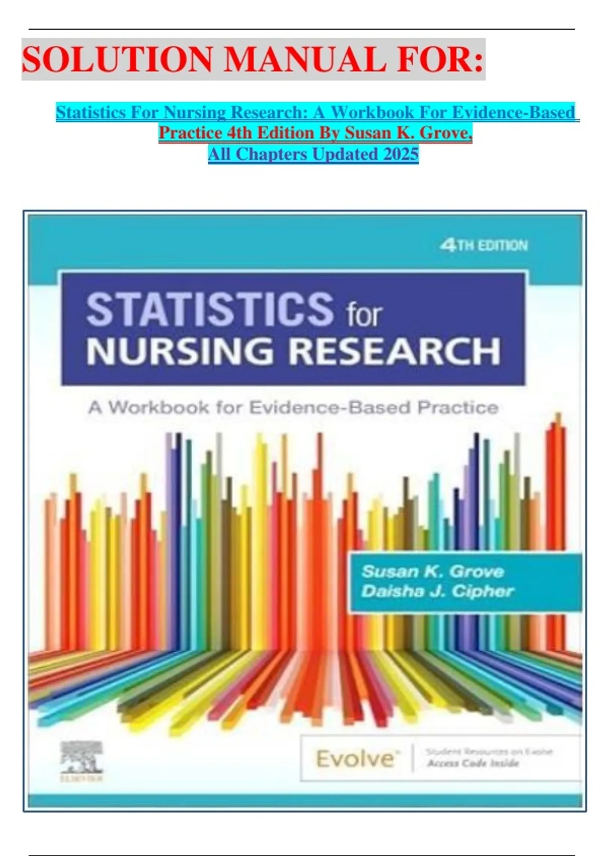 SOLUTION MANUAL FOR: Statistics For Nursing Research: A Workbook For ...