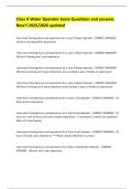 Class A Water Operator Exam Questions and answers New&excl;&excl; 2025&sol;2026 updated 