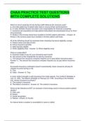 CHAA PRACTICE TEST QUESTIONS WITH COMPLETE SOLUTIONS 
