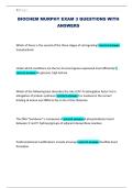 BIOCHEM MURPHY EXAM 3 QUESTIONS WITH ANSWERS