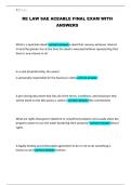 RE LAW SAE ACEABLE FINAL EXAM WITH ANSWERS
