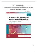 Test Bank For Success in Practical&sol;Vocational Nursing&colon; From Student to Leader 10th Edition By Lisa Carroll&comma; Janyce L&period; Collier&period; All Chapters 1-19 Fully Covered&period;&vert; Latest 2026&period;