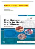 COMPLETE TEST BANK FOR:  The Human Body In Health And Illness 8th Edition By Barbara Herlihy Phd Questions And Answers Graded A+