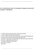 D775 Introduction to Business Finance exam with correct answers