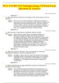 WCU PATHO 370&colon; Pathophysiology 370 Final Exam &ndash; Questions and Answers