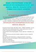 EXAM 2 PSYCHOPHARM&colon; NURS 660 ADVANCED PSYCHOPHARMACOLOGY AND MENTAL HEALTH&comma; 2025&sol;2026 WITH CORRECT&sol;ACCURATE ANSWERS