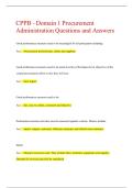 CPPB - Domain 1 Procurement Administration Questions and Answers 