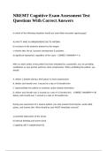 NREMT Cognitive Exam Assessment Test Questions With Correct Answers 