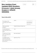 Bmw members Exam &lpar;updated 2025&rpar; Questions & Answers &vert; Latest Already Graded A&plus; UPDATE 2025&vert;2026