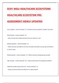 D391 WGU HEALTHCARE ECOSYSTEMS HEALTHCARE ECOSYSTEM PRE-ASSESSMENT