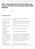 D465 - Data Applications EXAM Questions and Answers &lpar;Verified Answers&rpar; &lpar;Latest Update 2025&rpar; UPDATE&excl;&excl;
