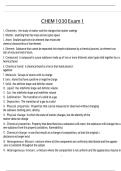 CHEM 1030l Exam  COMPLETE PACKAGE DEAL