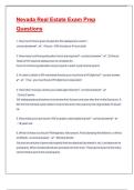 Nevada Real Estate Exam Prep Questions with Correct Answers